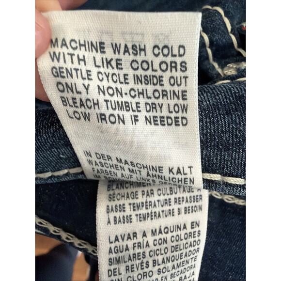 TRUE RELIGION VTG 27 Skinny Flap Dream Eater Low Rise Jeans Y2K 90s White Stitch - Picture 8 of 10